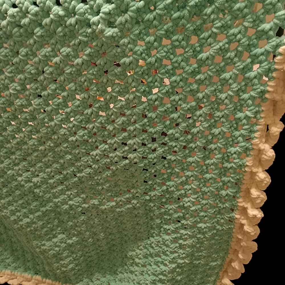 NWT Mint green and white afghan blanket